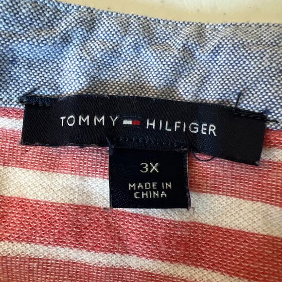 Tommy Hilfiger Women Top Blouse Shirt Size 3X Pink Striped Cotton Boat Neck XXXL - Picture 7 of 12
